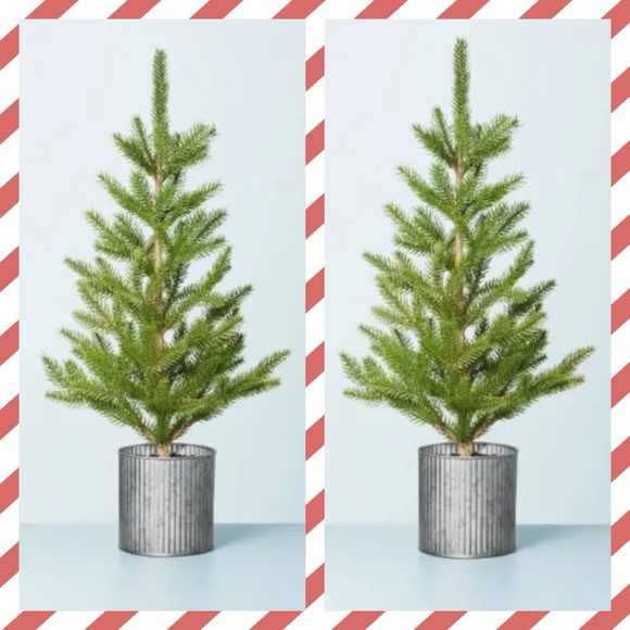 Hearth & Hand faux tree in metal tub (set of 2) - Picture 4 of 5